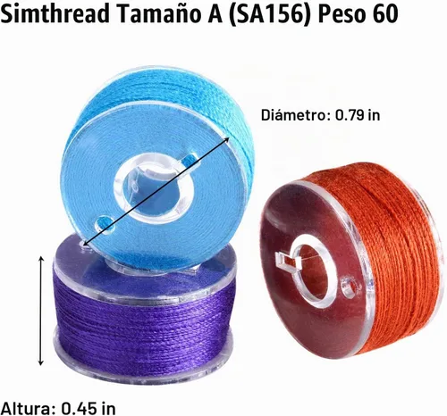 Vista 2 de 144 bobinas de hilo de coser preenrolladas, compatibles con máquina de bordar Brother/Babylock/Janome/Elna/Singer, tamaño A (24 colores)