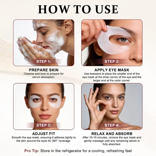 Vista 5 de Ycz Parches para debajo de los ojos (30 pares) – Máscaras de ojos con cafeína para ojos hinchados, ojeras y líneas finas, deshinchamiento