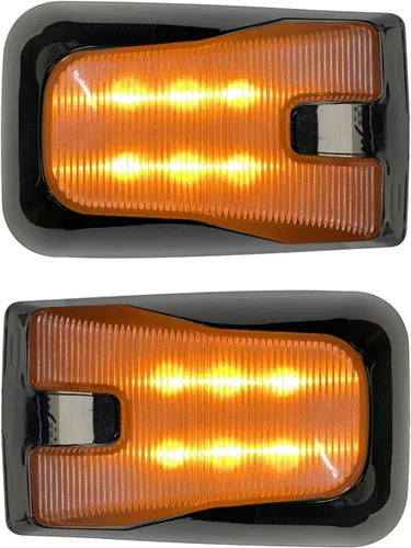 Vista 2 de 2 piezas de lámparas indicadoras de marca lateral LED, luz superior para Volvo VNL VN VNM 2004-2015 (Negro)