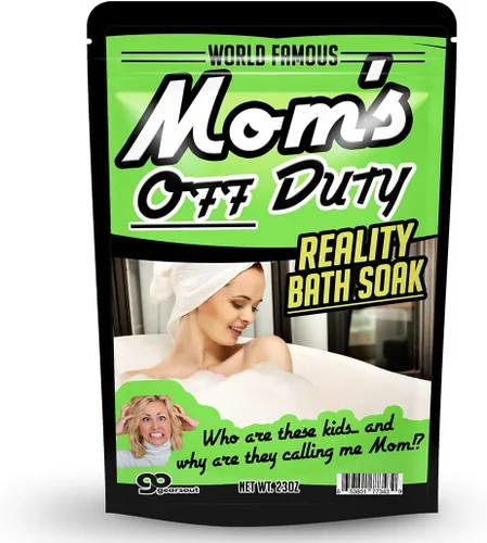 Vista 2 de Mom's Off Duty Bath Soak – Sales de baño moradas de lujo, regalos divertidos para novia para mejores amigas, regalos de baño y cuerpo para mujeres