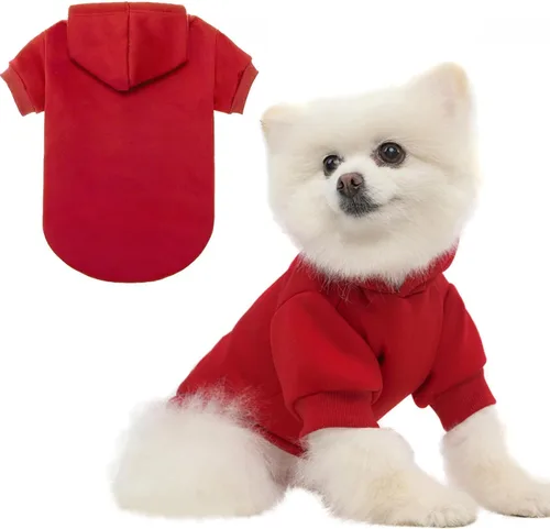 Vista 40 de BINGPET - Sudaderas con capucha de seguridad para perros, suéter para cachorros, abrigos para perros para clima frío, suéter con capucha abrigado
