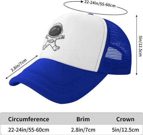 Vista 3 de Astronauta Logo Baseball Cap Woman Mens Trucker Hat Adjustable Mesh Dad Hat