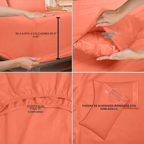 Vista 8 de ROYALE LINENS Juego de sábanas de 3 piezas para cama individual - Ropa de cama de microfibra cepillada suave de 1800 hilos - 1 sábana bajera
