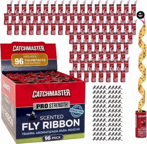 Vista 7 de Catchmaster - Cinta atrapamoscas pegajosa, mata-insectos para interiores y exteriores, paquete de 20 rollos