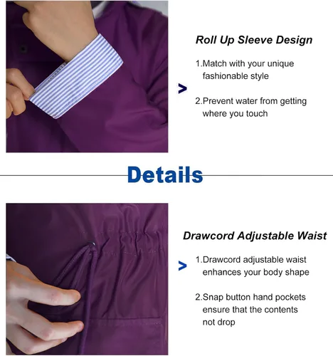 Vista 4 de BBX Lephsnt Impermeable ligero para mujer. Impermeable para actividades en exteriores.