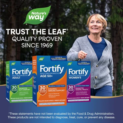 Vista 7 de Nature's Way Fortify Probiótico diario para hombres y mujeres de 50 años, 30 mil millones de cultivos vivos, colon, digestivo e inmunitario*