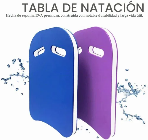 Vista 2 de Kickboards Swimming, Swim Training Aid Kick Board for Adults and Kids, U Design Pool Floats with Integrated Hole Handle, EVA Foam Azul