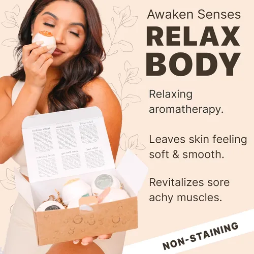 Vista 3 de Bombas de baño: Colección de aromaterapia, juego e individuales Regalos relajantes de spa para mujeres y hombres