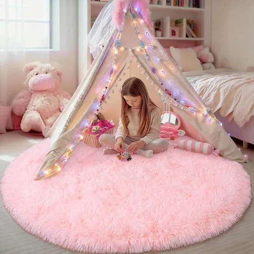 Vista 42 de Alfombras lanudas para dormitorio, sala de estar, dormitorio universitario, habitación de niños, decoración, alfombra suave y moderna