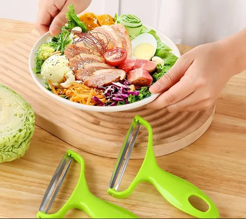 Vista 5 de Rallador de Verduras de Boca Ancha, rallador de ensalada, rebanador de papas para repollo, zanahorias – Rebanador Manual Ergonómico con Agarre