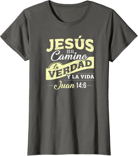 Vista 53 de Camisas de la Biblia de Jesus para los Cristianos Camiseta Española Negro