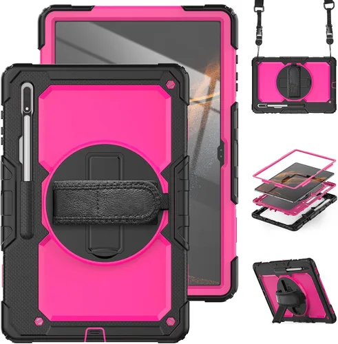 Vista 14 de Dteck Funda inteligente de cuero para Samsung Galaxy Tab S8 Ultra de 14.6 pulgadas 2022, azul con bolsillo frontal, soporte de múltiples ángulos