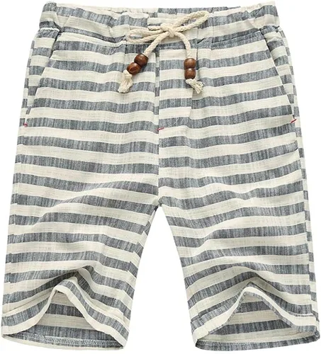 Vista 2 de sandbank Pantalones cortos de playa de lino con cordón para hombre