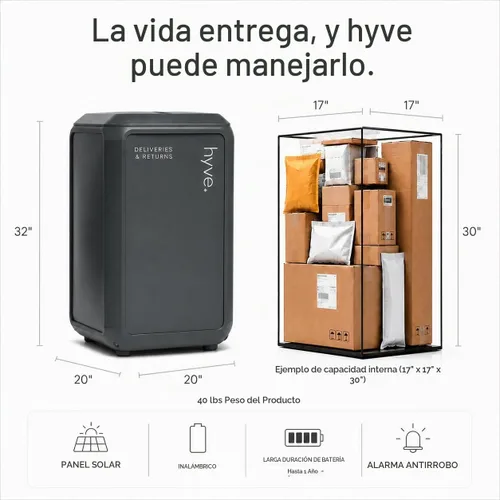 Vista 12 de hyve Caja de entrega de paquetes inteligente para exteriores - Entregas y devoluciones seguras