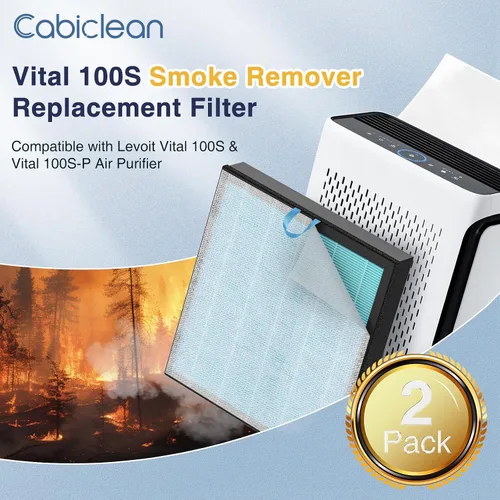 Vista 2 de Filtro de reemplazo eliminador de humo Vital 100S-P compatible con el purificador de aire LEVOIT Vital 100S y 100S-P, filtro eliminador de humo 4