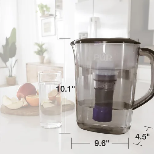 Vista 9 de PUR Plus jarra de filtro de agua de 7 tazas, limpiador, agua de gran sabor, apta para lavavajillas, potente, filtración que reduce el plomo, diseño