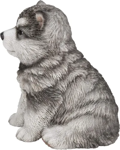 Vista 4 de HI-LINE Regalo Malamute - Estatua sentada para cachorros, color marrón