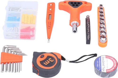 Vista 3 de FIXMAN - Kit de herramientas profesionales para el hogar, juego completo de herramientas manuales de reparación con caja de almacenamiento