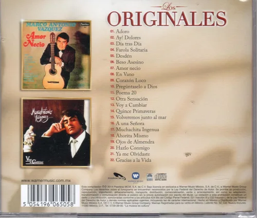 Vista 2 de MARCO ANTONIO VAZQUEZ VOL.2 (EDICION LIMITADA) 2 EN 1 "LOS ORIGINALES PEERLESS,EL RESCATE DE LA BUENA MUSICA.