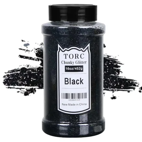 Vista 16 de TORC Brillantina gruesa negra de 4 onzas para manualidades de resina, tumblers, maquillaje cosmético, arte de uñas, decoración de festivales