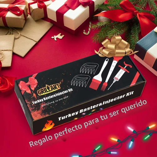 Vista 7 de Kit profesional de jeringa para inyector de carne de pavo, para cocinar pavo de Acción de Gracias y Navidad, adobos inyectores para carnes, juego