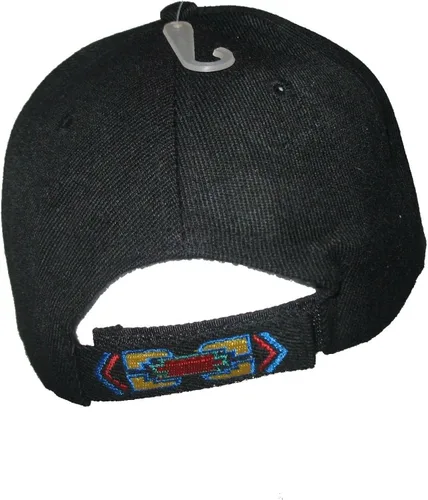 Vista 5 de Gorra de béisbol con diseño de atrapasueños indio americano color negro bordado