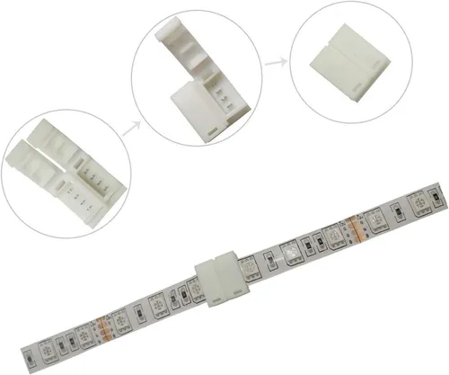 Vista 2 de Paquete de 10 conectores adaptadores sin soldar para tira de luces led impermeable de un sólo