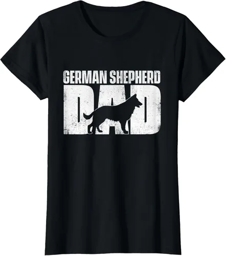Vista 32 de Camiseta de pastor alemán para el día del padre del dueño de perros caninos, Negro