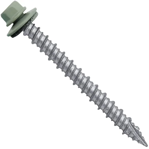 Vista 55 de Tornillos para techos de metal gris ABC 10 x 1 - Cabezal hexagonal - Arandela EPDM - Arandela de arranque automático/roscado - 1 bolsa - 250