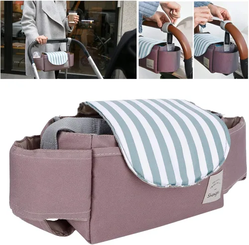 Vista 3 de Baby Stroller Organizer, Universal Stroller Cup Holder Storage Bag Baby Strollers Accessory (GsycleoXGO-14)