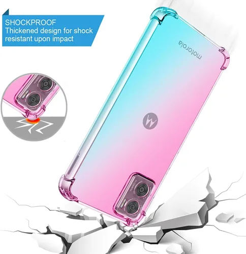 Vista 7 de Funda para Motorola E22, funda para Moto E22i, funda transparente para teléfono con degradado, delgada, antiarañazos, flexible, TPU, funda
