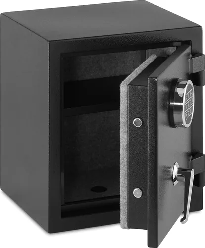 Vista 3 de Amazon Basics Caja fuerte de seguridad resistente al fuego con teclado electrónico programable, para asegurar objetos de valor y documentos