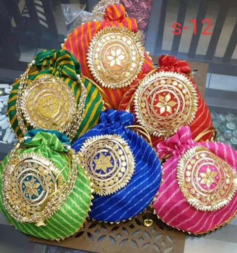 Vista 3 de India Gift Hub - Bolsa de mano con cordón bordado para mujer