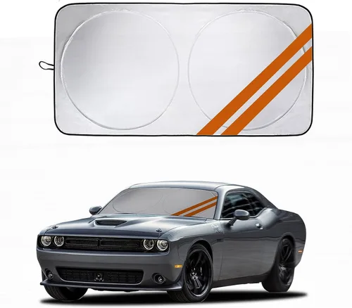Vista 15 de Parasol para parabrisas delantero para Dodge Charger Challenger Durango Journey Ajuste universal para todos los coches Dodge Visor de sol plegable