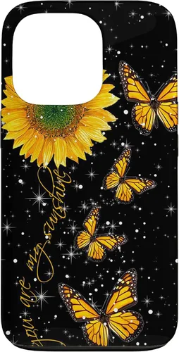 Vista 10 de You are My Sunshine Vintage Sunflower and Monarch Butterfly Case for iPhone 17