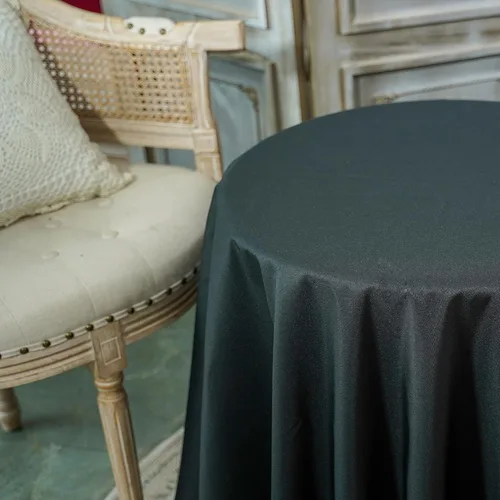 Vista 9 de JYFLZQ Mantel redondo negro de 70 pulgadas para mesas de 4 pies, lavable a máquina, duradero, tela de poliéster gruesa, para fiestas, banquetes