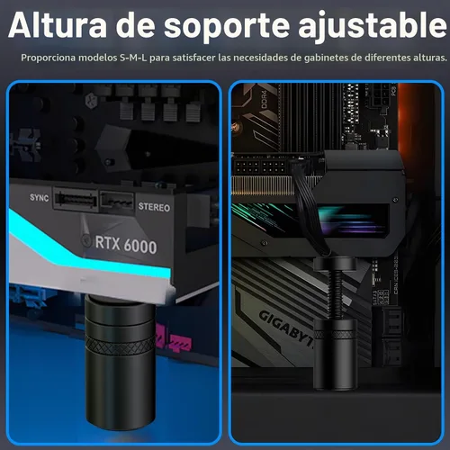 Vista 5 de Soporte de Soporte de Tarjeta Gráfica GPU de Oddtone, Soporte de Soporte de Hundimiento de Tarjeta de Video, Soporte de GPU Antihundimiento, S Negro