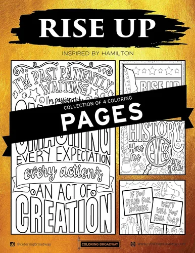 Vista 10 de Coloring Broadway - Páginas para colorear inspiradas en Hamilton (juego de 4), colección Legacy, mercancía musical de Hamilton, impresas