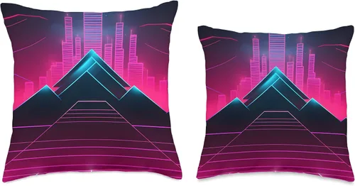 Vista 3 de PP Accessories Retrowave 80s Vaporwave Synthwave Throw Pillow, 18x18, Multicolor