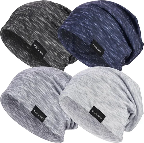Vista 17 de EINSKEY Gorro ligero holgado para hombres y mujeres, gorro de algodón fino de gran tamaño, gorro de quimioterapia, gorro para dormir nocturno