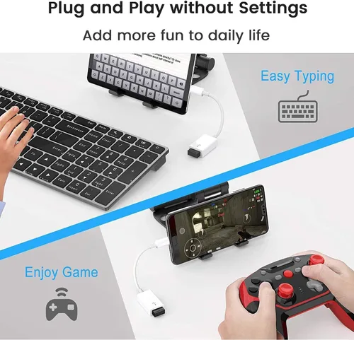 Vista 4 de Adaptador USB C a USB [2 unidades], tipo C macho a USB 3.0 hembra OTG Cable Thunderbolt3 a USB adaptador Conveter compatible con MacBook Pro/Air