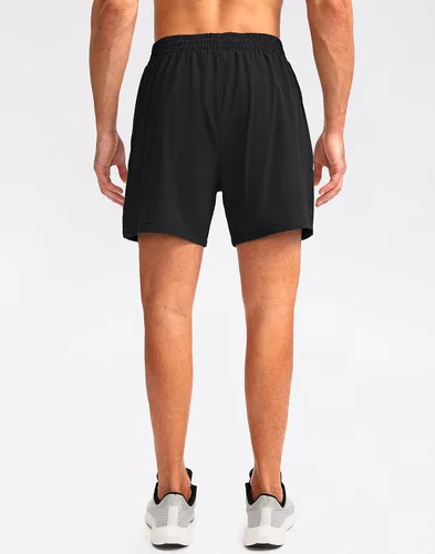 Vista 3 de Pudolla Pantalones cortos de correr para hombre, 5 pulgadas, ligeros, para gimnasio, entrenamiento, atlético, casual, con bolsillos con cremallera
