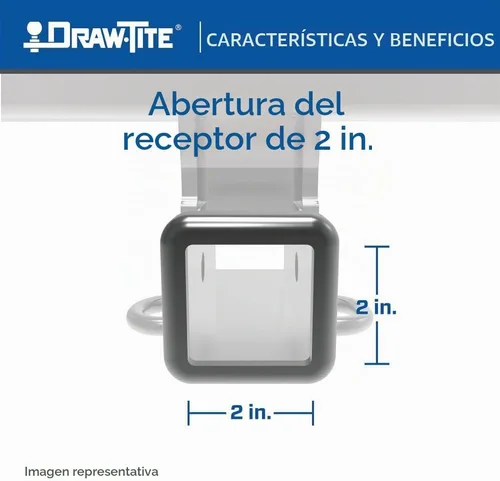 Vista 3 de Draw-Tite 75908 Enganche de Remolque Clase 3, Receptor Cuadrado de 2 Pulgadas, Compatible con Hyundai Santa Fe 2019-2020, KIA Sorento 2016-2020