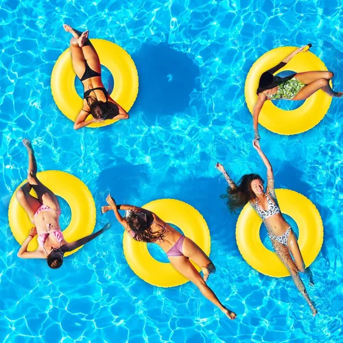Vista 5 de Gemscream 8 flotadores inflables para piscina, tubo de piscina de 36 Amarillo