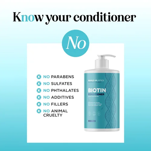 Vista 6 de Acondicionador de Biotina para Cabello Ralo - Acondicionador Voluminizador para Cabello Fino, Delgado y Débil - Sin Sulfatos, Parabenos y Silicona