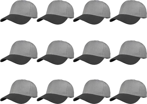 Vista 94 de Gorras de béisbol con correa trasera ajustable, lisas, negras, 12