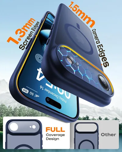 Vista 481 de TOCOL Funda para iPhone 11, compatible con Magsafe, protección completa de cámara, imanes integrados, protección contra caídas, funda translúcida
