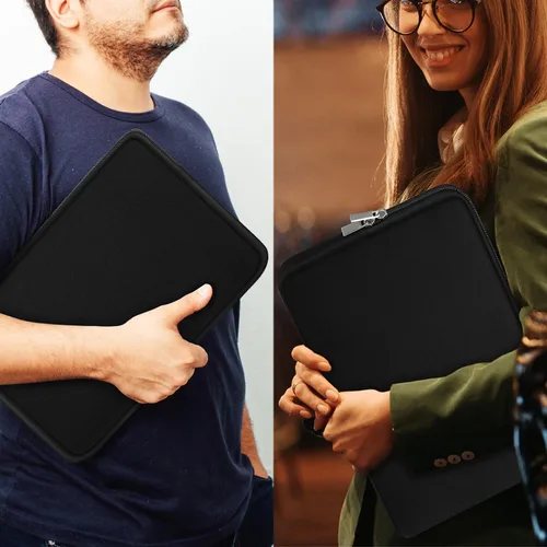 Vista 7 de Funda protectora para laptop de 14 pulgadas, funda protectora para computadora portátil, compatible con MacBook Air/Pro de 13 y 14 pulgadas, HP Negro