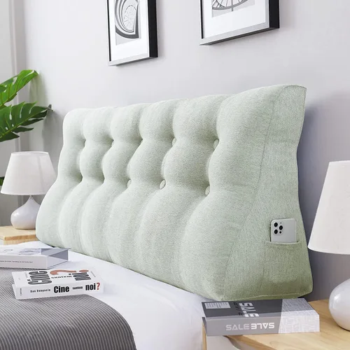 Vista 5 de Almohada de cabeza gruesa de 24 pulgadas de alto para cabecero de cama, almohada de cuña para respaldo de cabecero curvado, almohada alternativa