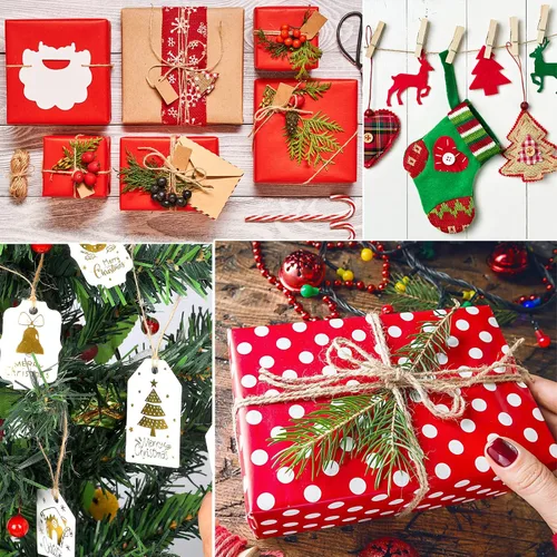Vista 7 de Cordel de yute natural de 984 pies, cinta fina de cáñamo de 3 capas para jardinería, plantas, envoltura de regalos, arte, decoración de boda